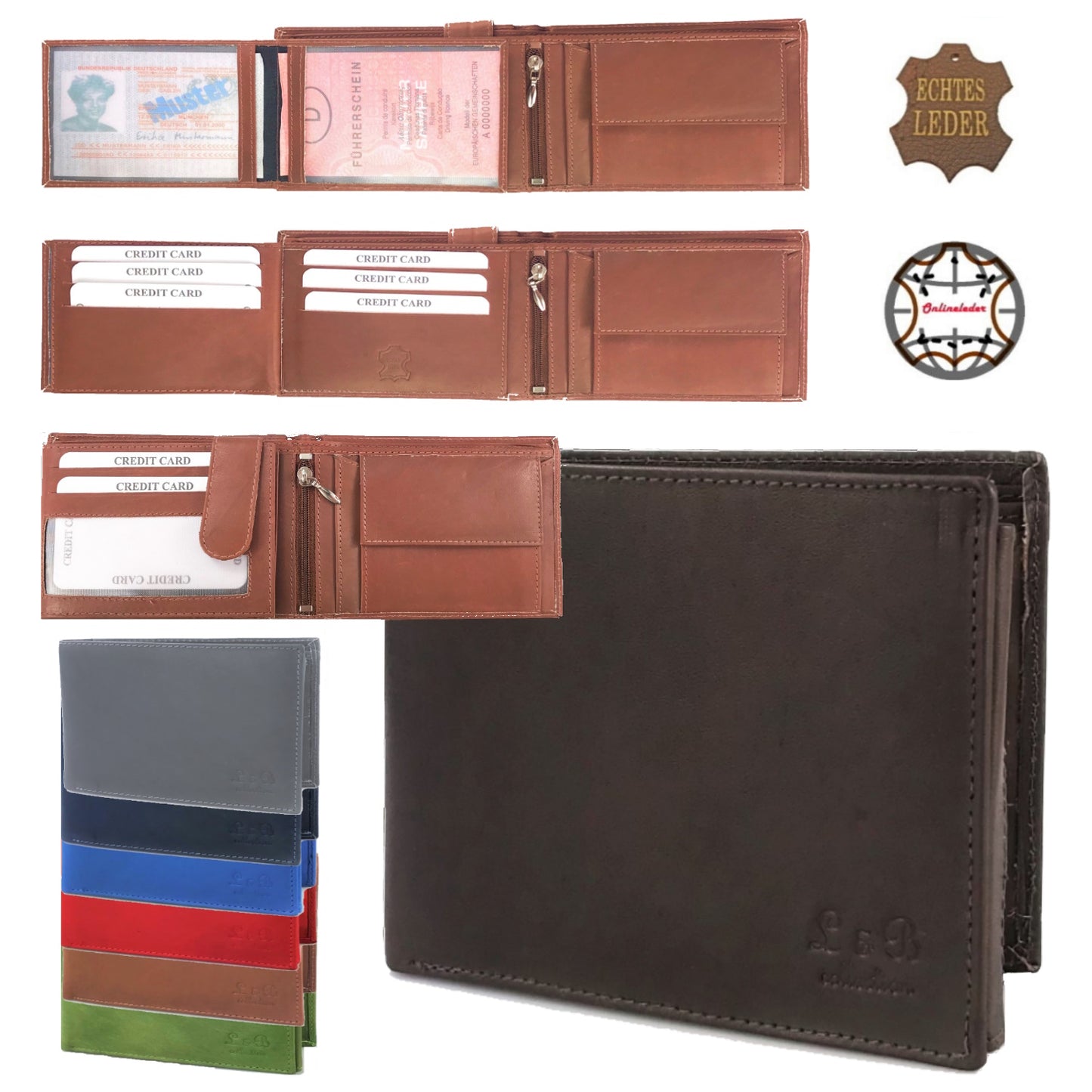 Rindsleder Herren Geldbörse (01)