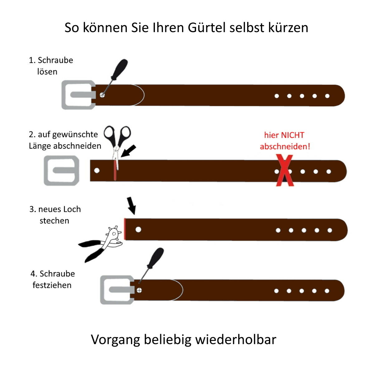 Büffelleder Gürtel (A2223 brown)