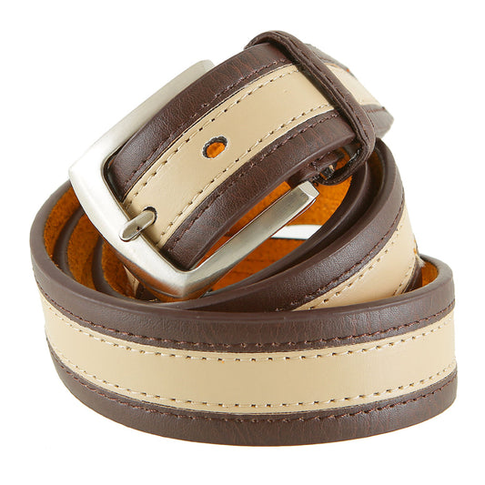 Fashiongürtel Herren (LB-13 brown/white)
