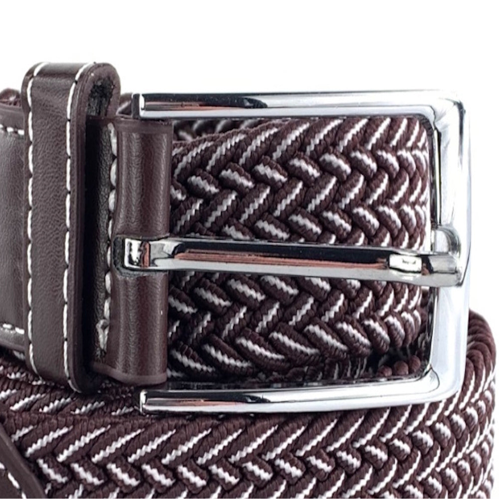 Stretchgürtel (LB-59 darkbrown/white)