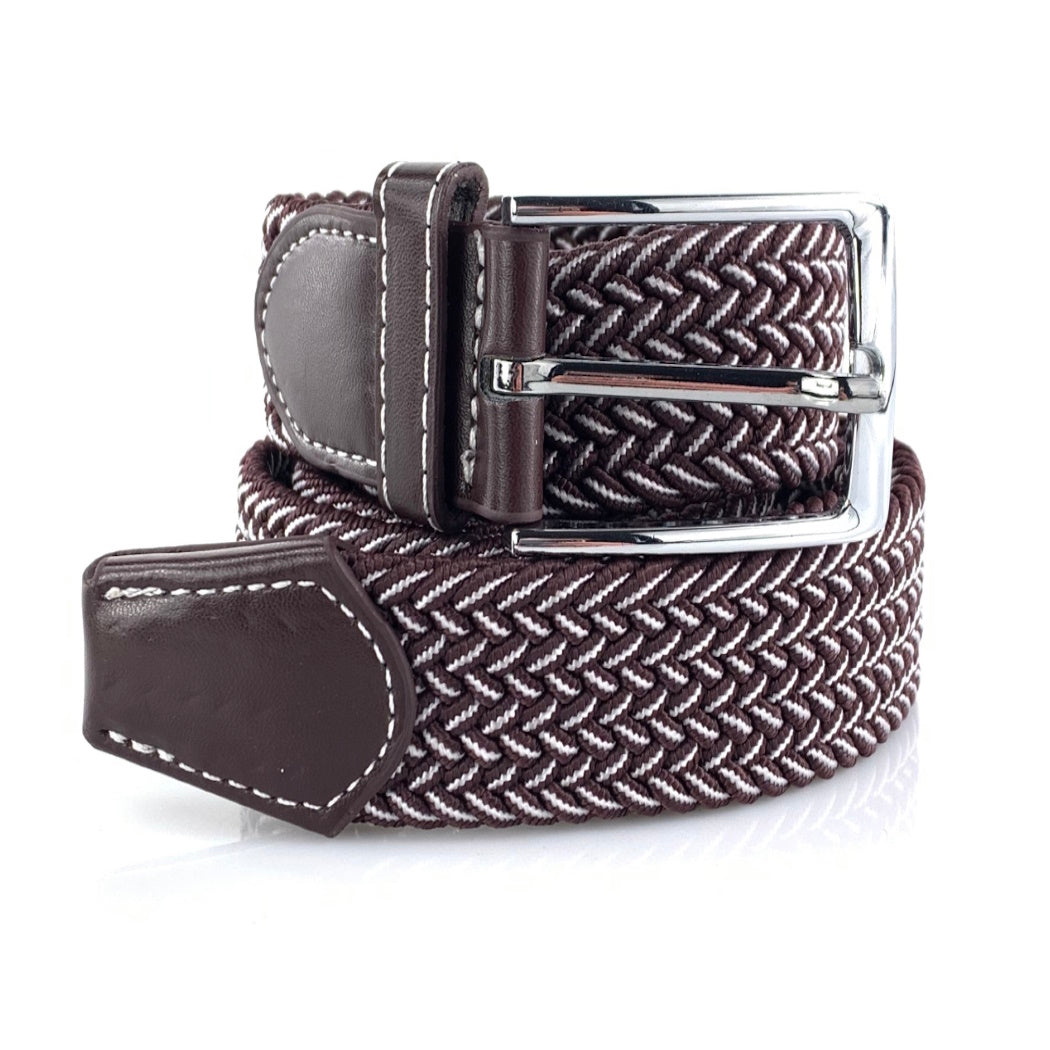 Stretchgürtel (LB-59 darkbrown/white)